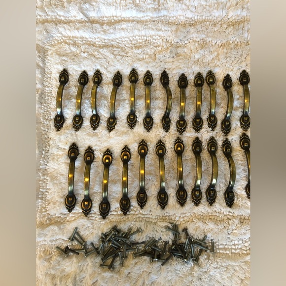 Vintage Amerock cabinet / drawer handle pulls 31 brass 735-1 Patno Amerock - Picture 14 of 15